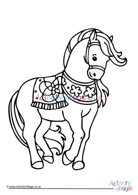 Chinese New Year Horse Colouring Page