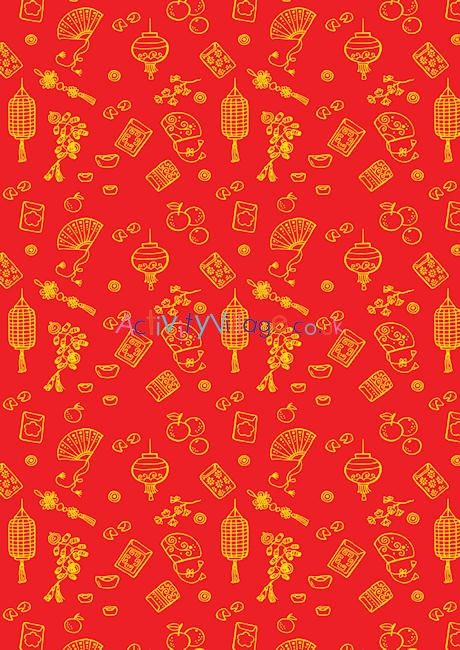 Chinese New Year items scrapbook paper