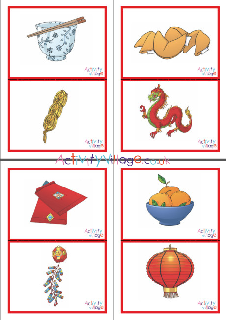 Chinese New Year picture flash cards Chinese New Year picture flash cards