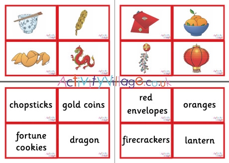 Chinese New Year vocabulary matching cards