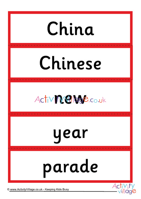 chinese new year picture word cards