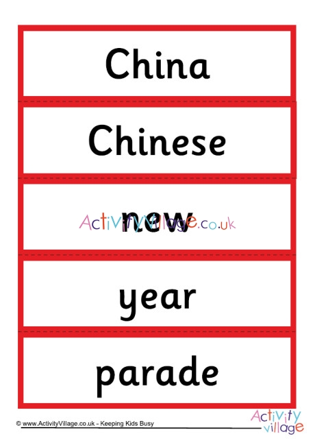Chinese New Year word cards
