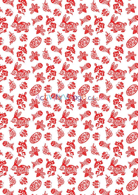 Chinese papercuts scrapbook paper