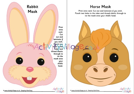 Chinese zodiac animal masks – set 1 – colour