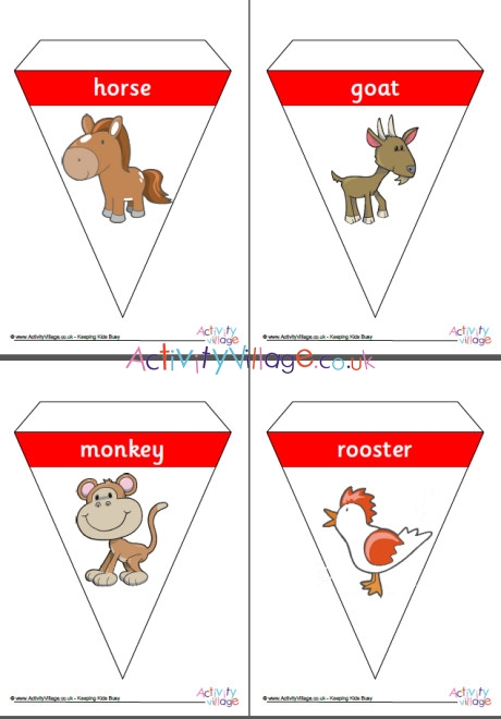 Chinese zodiac bunting