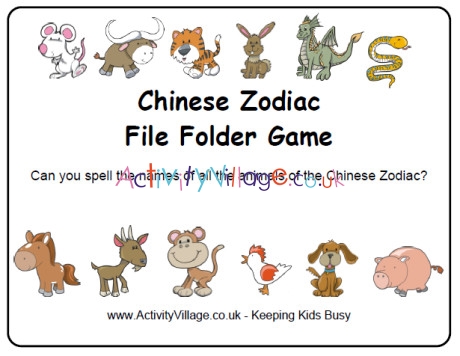 Chinese Zodiac file folder game