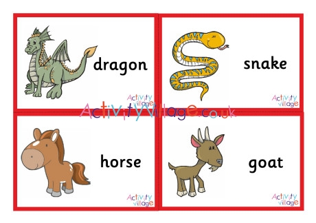 Chinese zodiac flash cards - small