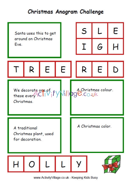 Christmas anagram challenge