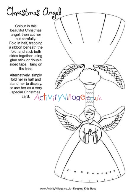 Christmas Angel colouring craft