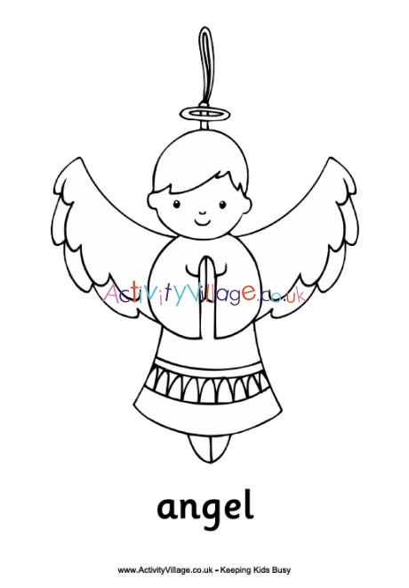 Angel colouring page