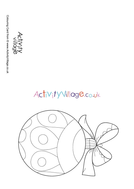 Christmas Bauble Colouring Card