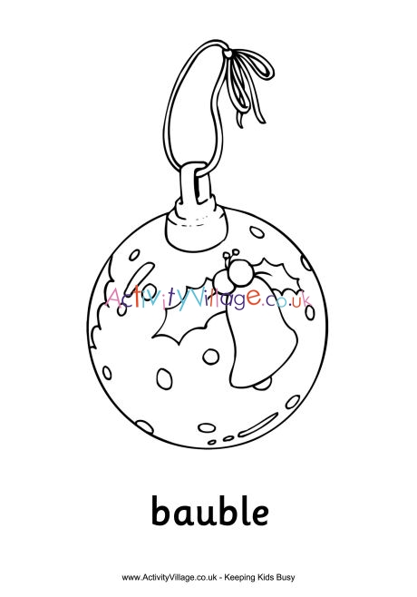 Christmas bauble colouring page
