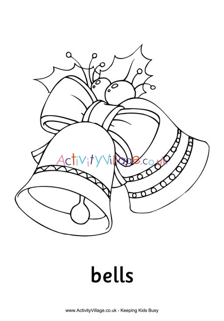 Christmas Bells colouring page