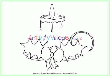 Christmas candle colouring page 2