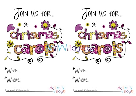 Christmas carols invitation - small