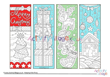 Christmas colour pop colouring bookmarks