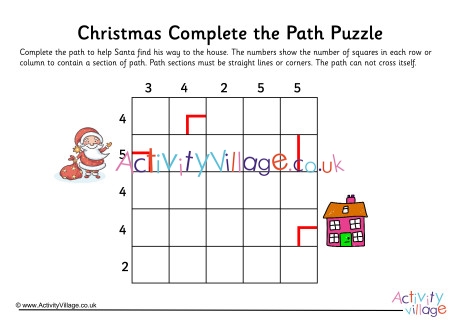 Christmas Complete the Path Puzzle