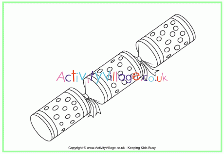 Christmas cracker colouring page