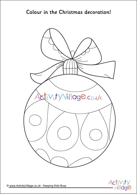 Christmas decoration colouring page