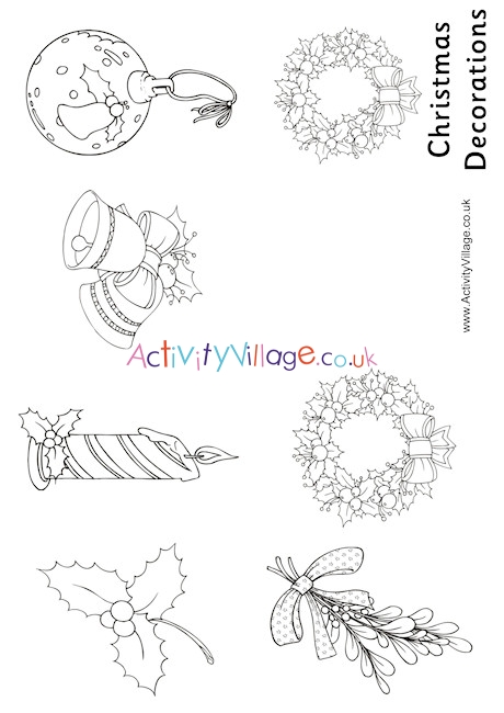Christmas Decorations Colouring Booklet