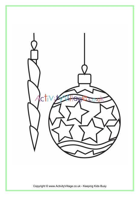 Christmas decorations colouring page 2