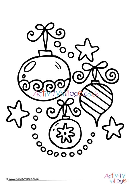 Christmas decorations colouring page 4