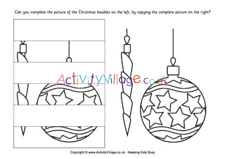 Complete the Christmas decorations puzzle