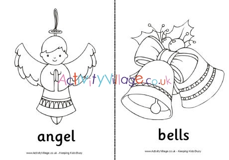 Christmas flashcards - black and white