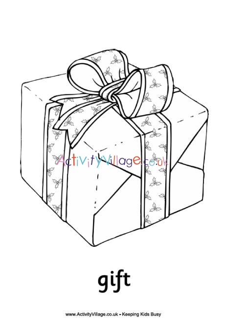 Christmas Gift Colouring Page