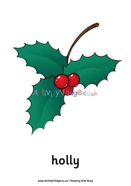 Christmas holly poster
