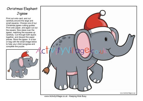 Christmas jigsaw elephant