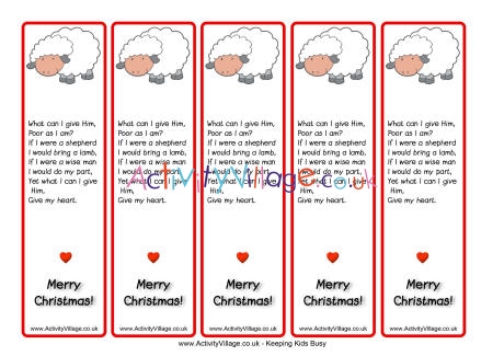 Christmas lamb bookmarks