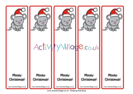 Christmas mouse bookmarks