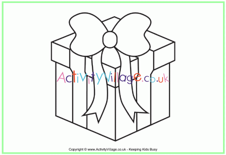 Christmas present colouring page