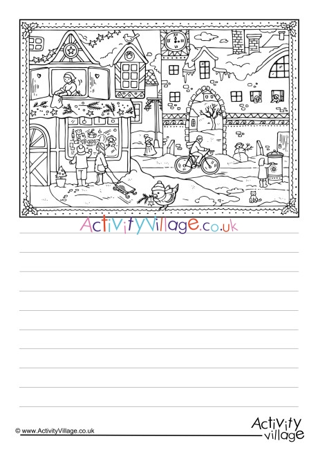 Christmas Scene Story Paper