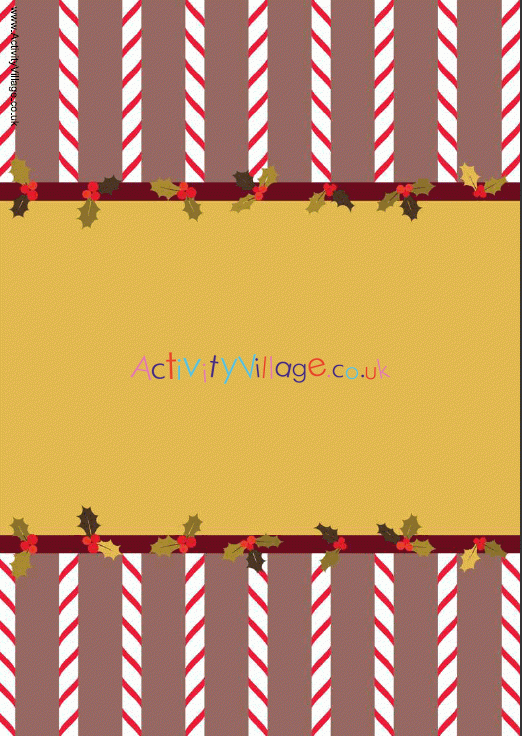 Christmas scrapbook paper - candy cane border