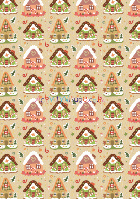 Christmas scrapbook paper - Gingerbread houses