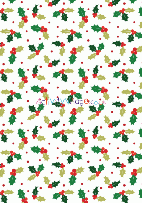 Christmas scrapbook paper - Holly