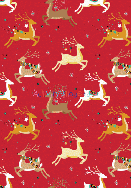 Christmas scrapbook paper - reindeer design
