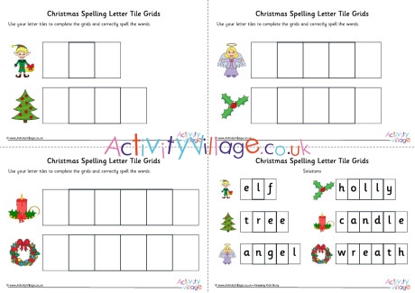 Christmas Spelling Grids