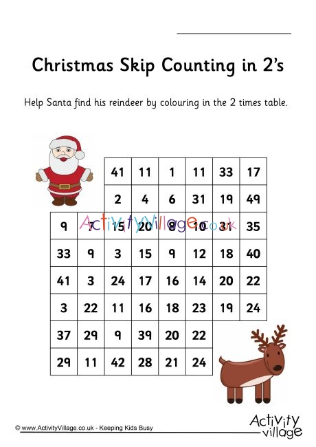 Christmas stepping stones - skip counting by 2