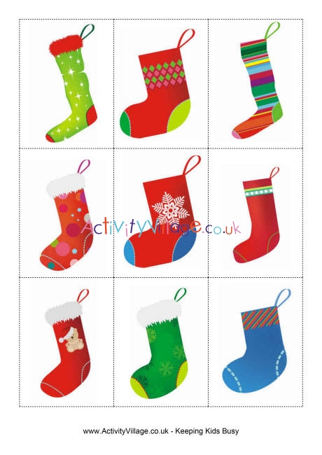 Christmas stocking matching game