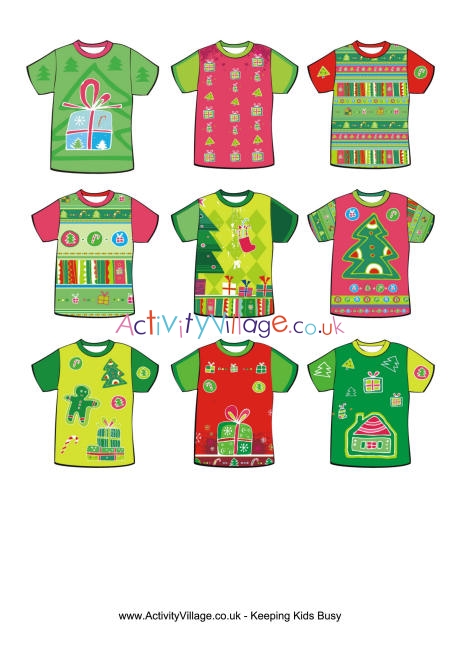 Christmas T-Shirt Sorting and Matching Game