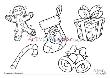 Christmas Traditions Colouring Page