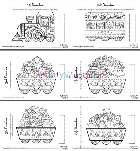 Christmas train colouring advent calendar