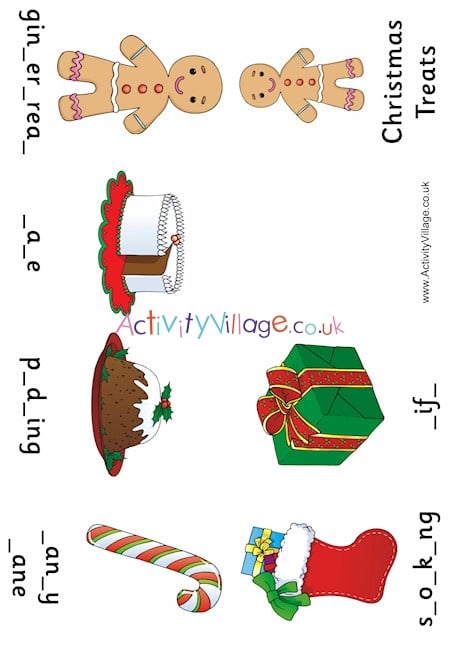 Christmas Treats Fill In The Blanks Booklet