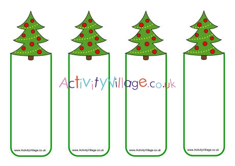 Christmas tree bookmarks