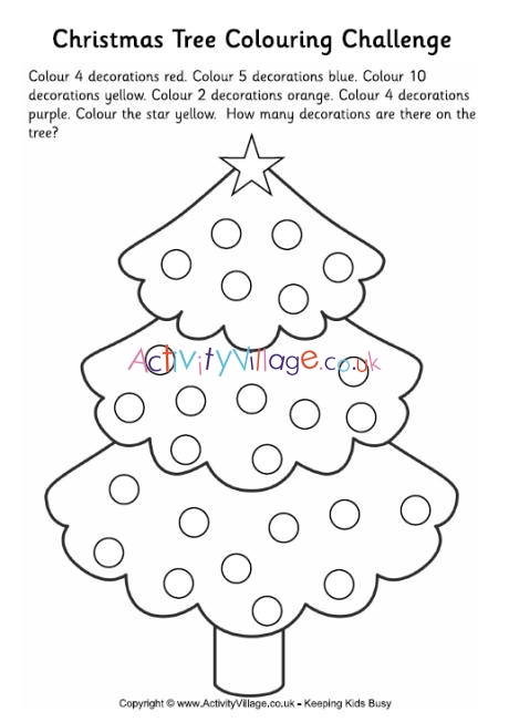 Christmas tree colouring challenge 2