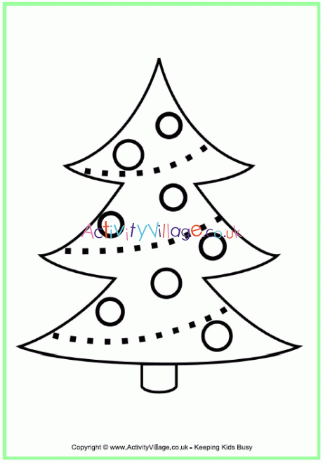 Christmas tree colouring page 2