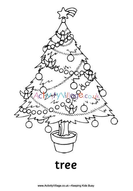 Christmas tree colouring page